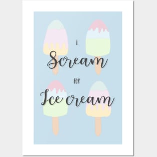 Cool Summer Print With Ice Cream Illustration And Typography Posters and Art